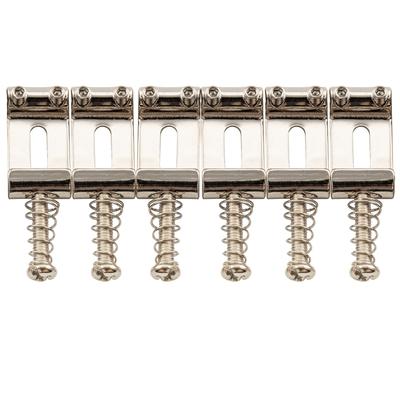 Musiclily Pro 10,5 mm Vintage Tremolo-Brückenreiter, Stahl, für ST Strat E-Gitarren, Nickel (6er Set)