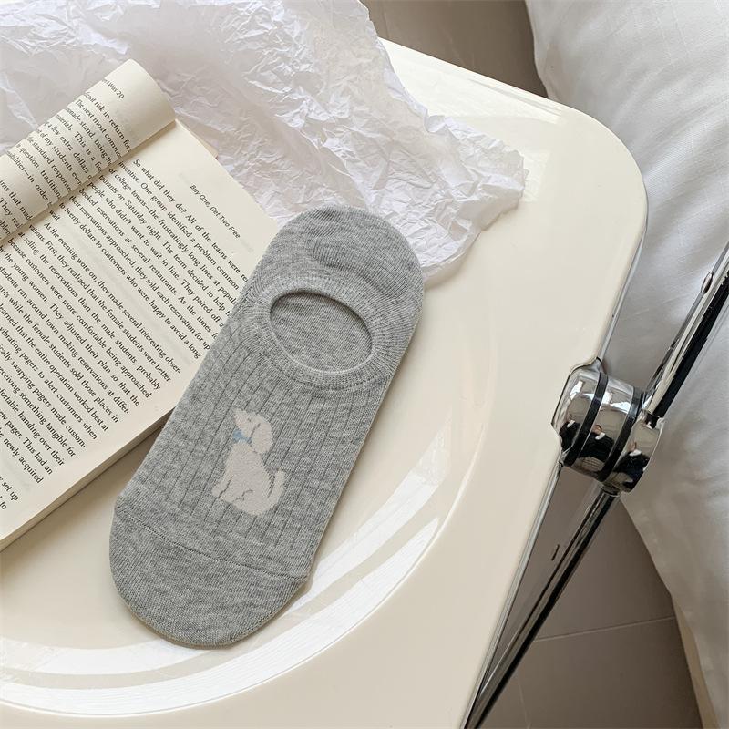 Bootsocken, Welpen Unsichtbare Socken, Kleine Weiße Socken, Gepunktet Cartoon, Low-Top Anti-Rutsch Unsichtbare Socken, Flacher Ausschnitt