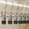 10pcs Stainless Steel Clothespins Laundry Clothes Pegs With Hook Portable Hanging Clothes Clip Wardrobe Clothes Organizer Hanger