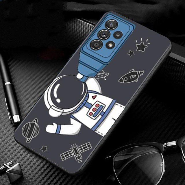 Niedlichen Cartoon Astronaut Hand Fall Für Samsung Galaxy A51 A71 A01 A11 A21 A21s A31 A41 A72 A52 A42 A32 A22 a12 A02 A02s F42 Shell