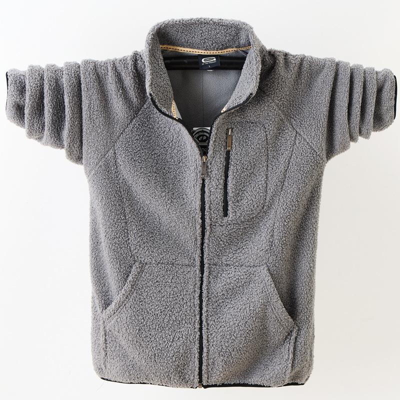 Men's Zipper Up Polar Fleece Jackets Lightweight Athletic Fall Winter Warm Fuzzy Soft Jacket Mock Neck Thick Outwear Coat Hiking Jackets for Men