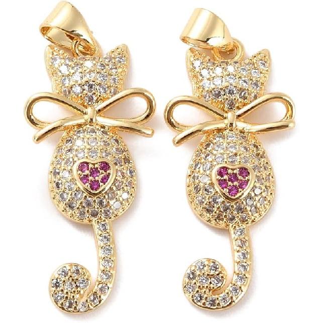 Ipotkitt 5Pcs Heart with Star Brass Micro Pave Cubic Zirconia Diffuser Locket Charm Pendants Openable Ornaments for DIY Making - 19.5x22.5mm