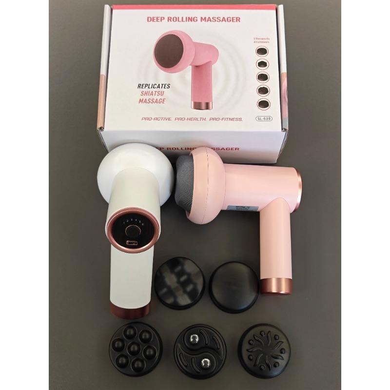 Massage Gun Wireless Charging Fat Pushing Machine Handheld Portable Massage Stick Neck, Waist, Shoulder Kneading Pink White