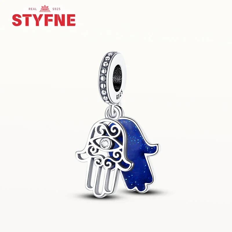 copper Hamsa Hand Evil Eye Charm Bead Charms Colorful Heart Bead Charms Do It Yourself Compatible With Authentic Bracelets Do It Yourself Fine Jewelle