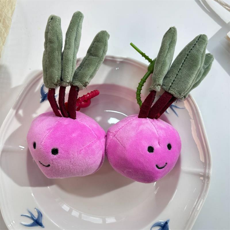 Cute Funny Purple Radish Carrot Plush Doll Stuffed Toys Keychain Backpack Pendant Bag Hanging Ornaments Gifts Pet Teething Toys