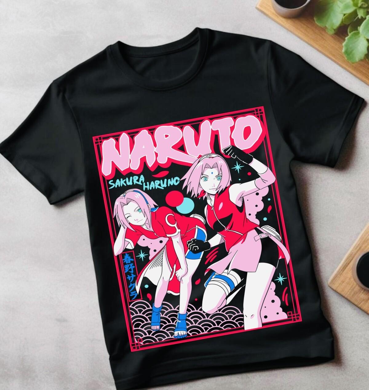 Sakura Haruno T-Shirt Mens Womens Tees Top Naruto Hinata Hentai Waifu Anime Tee Mio GifT Shirt Mens Womens Tees Top L