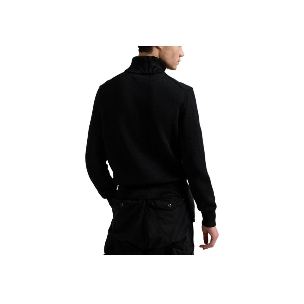 Polo Ralph Lauren Small Pony Logo Embroidered High Neck Knitted Wool Sweater Men Sweater Black 710777848-001