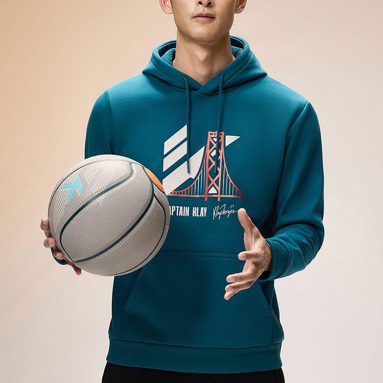 Anta Printed Letter Fleece Hoodie Men Hoodies Sailor-Blue 152341738N-2