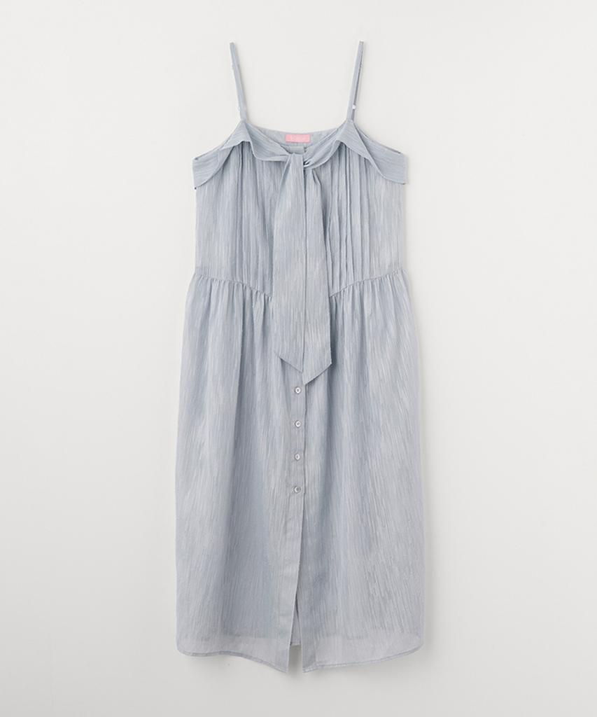 Selliteiljeu Sheer Ribbon Tie Dress_Blue