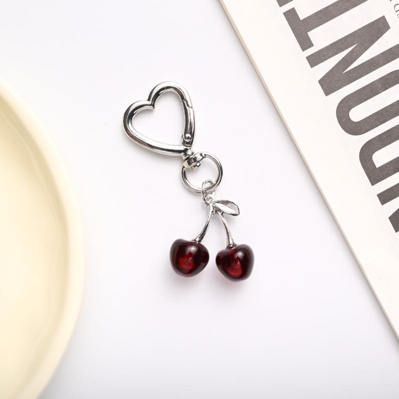 1 Piece Kawaii Cherry Bag Purse Charms Pendant Cute Cherry Keychain For Women Car Keys Decoration Gifts Stuff Accessories