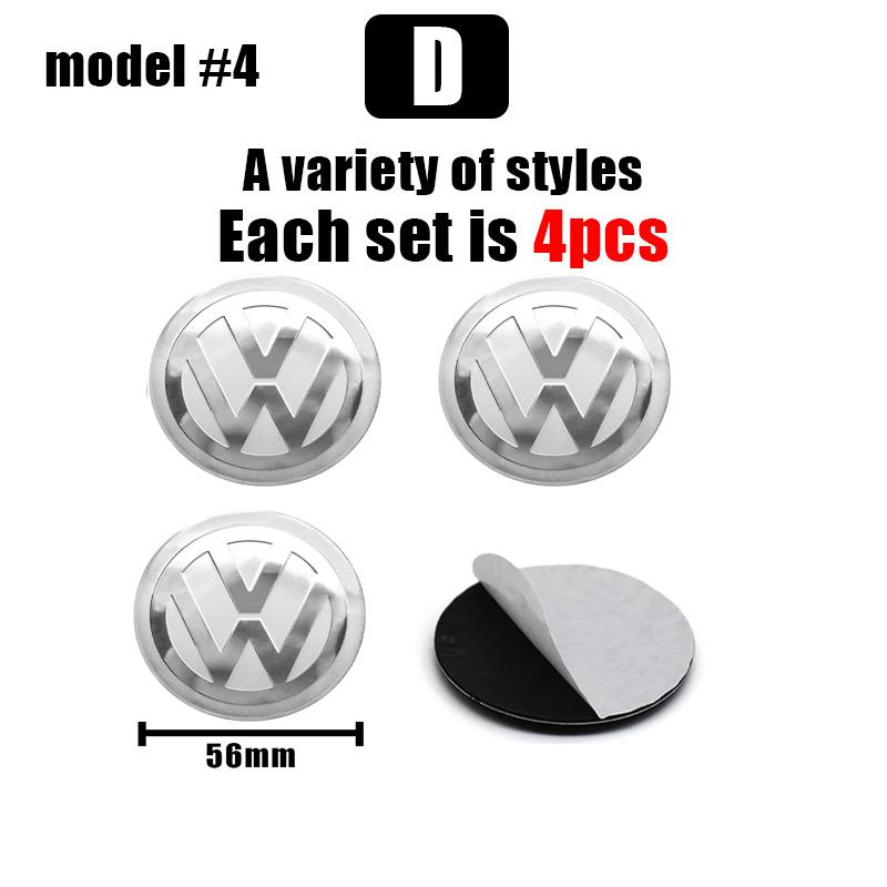 For VW VOLKSWAGEN New 4Pcs VW Hub Caps 56mm 60mm Car Wheel Center Wheel Caps Stickers For Volkswagen R Golf 4 Motion GTI Polo To