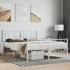 VidaXL Metal Bed Frame with Headboard-Footboard White 160x200cm 352550