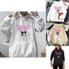 Stilvoller Kawaii Kuromi Hoodie mit Grunge Gothic Design und Cartoon-Print