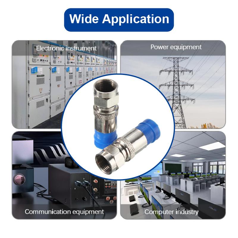 10/20pc Mesh RG6 Squeezing F-Head Coaxial Cable Crimping Clamp Accessories RF Coaxial Adapter Set