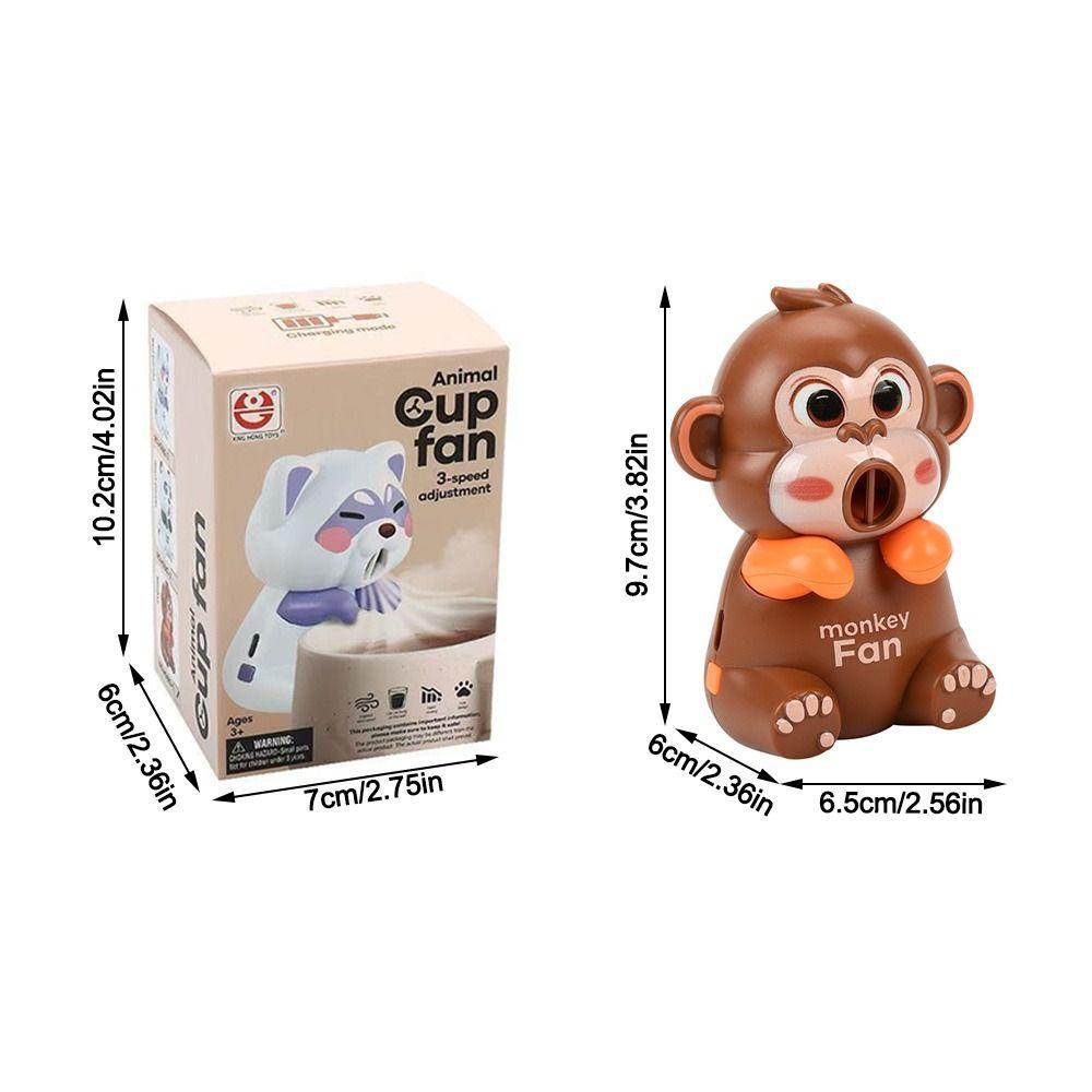 Gifts Animal Shaped Summer Hanging Cup Hair Dryer Rechargeable Adjustable Cartoon Cat Fan Three Wind Speeds Mini Fans