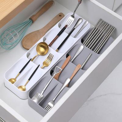 5-Compartment Cutlery Box Flatware Holder with Drainage Kitchen Utensil Drawer Organizer Cutlery Holder for Spoons Knives Forks