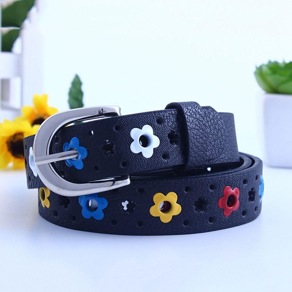 Gift Hollow Butterfly Flowers PU Leather Unisex Children Belt Adjustable Belts Waist Belt Waistband