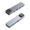 Aluminum Alloys Multiports USB C Adapters Supports PD100W Charging HDTV 4K30Hz Display For Laptop
