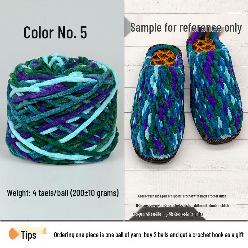 Plush Wool Yarn for Hand-Knitted Crochet Shoes & Slippers