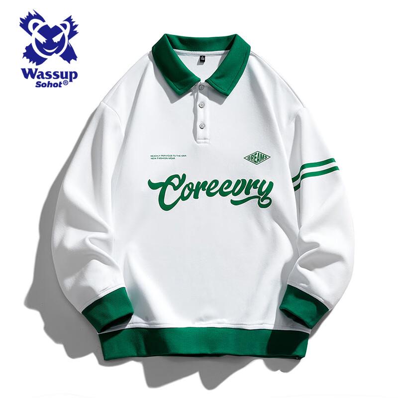 

Васап Sohot Чоловічий світшот з принтом та коміром поло 4XL