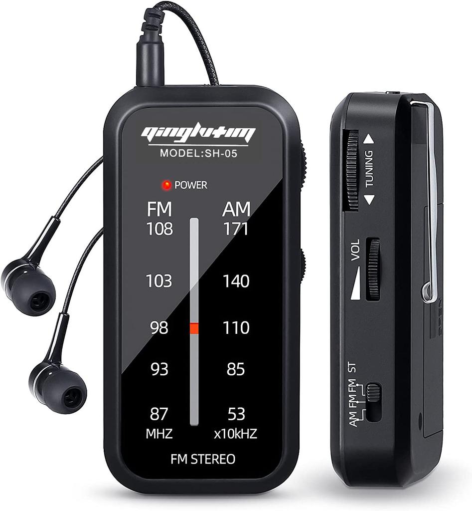 AM FM Radio Mini Pocket Radio Walkman Hand Stereo Portable Radios Portable Music Playe AAA Batteries with Headphones