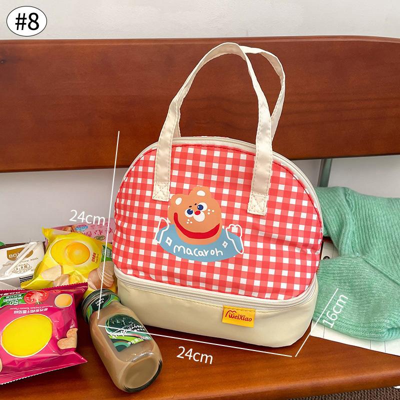 Kawaii Lunch Bag Bento Bag Large Capacity Women's Bag Handle Insulated Bento Bag Cute Portable Tote Bag Kitchen Organizers