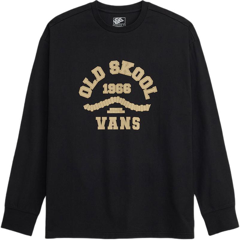 

Vans Футболка с принтом, круглым вырезом, приспущенным плечом и длинным рукавом, унисекс топы VN00105FBLK XS