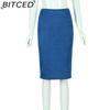 BITCED Women's Fashion Casual Solid Color Print Summer Spring Skirt