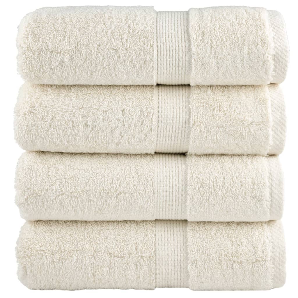 Premium Washcloths SOLUND 4 Pieces Cream 30x30 cm 600 g m²
