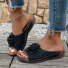 Wedge Slippers Women's Summer 2025 New Flower Cut-out Platform Plus Size Open-toe Sandals
