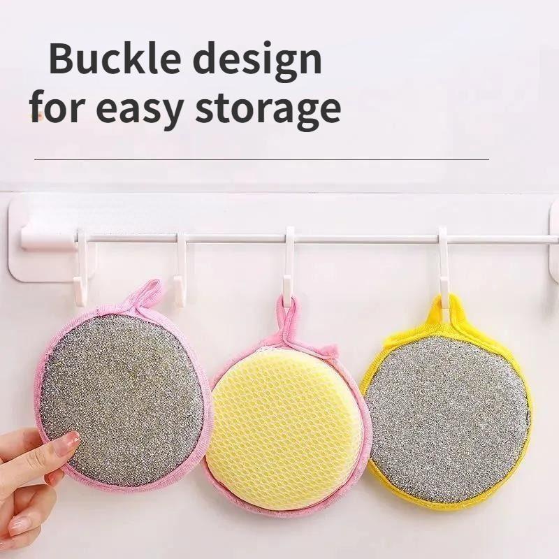 1/3/5/10PCS Dishwashing Sponge Non-stick Oil Brush Pot Dishwashing Cloth Sponge Wipe Scouring Pad Brush Pot Cleaning Decontamination Magic Wipe