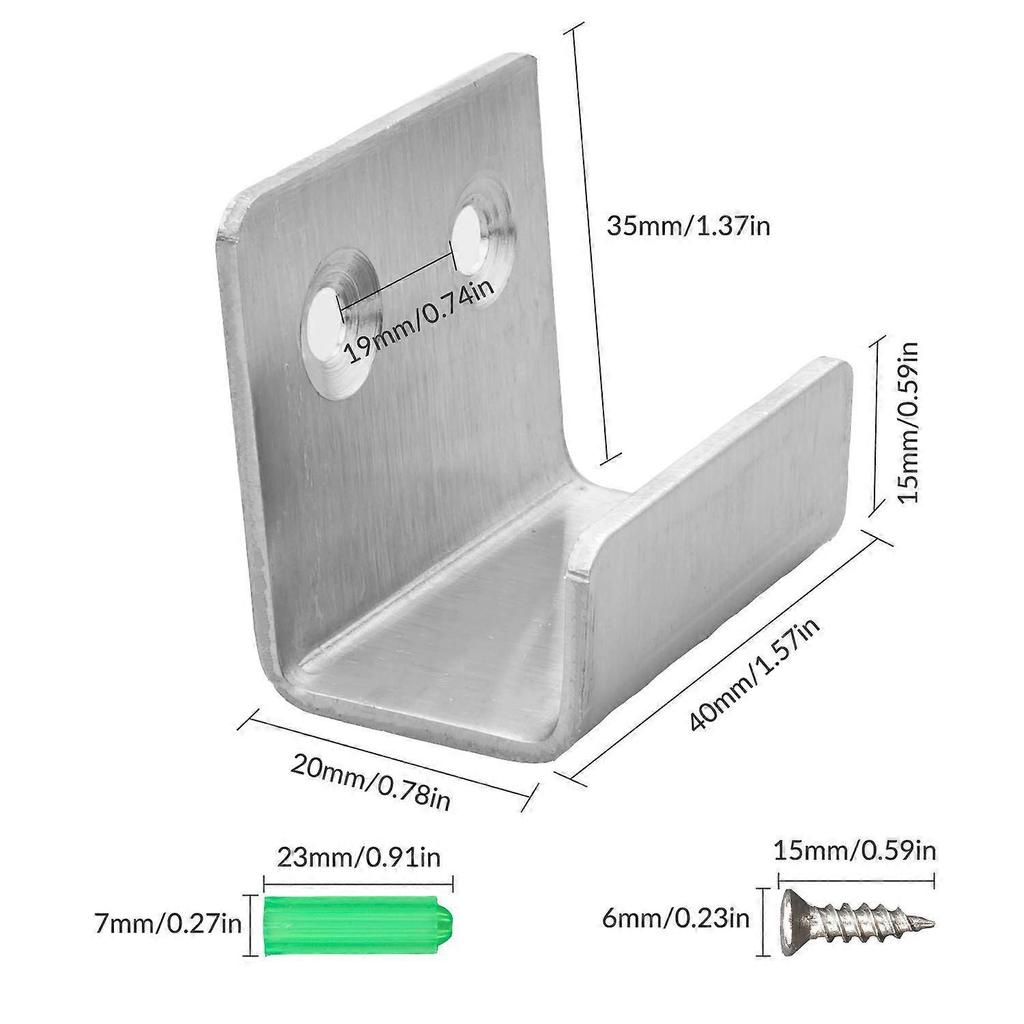 Ceramic Tile Display Hooks, Stainless Steel Flat J Hooks,Heavy Duty Wall Mounted Strong Hook, Garage System