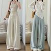 White Wide-leg Pants Women's Spring and Summer New High-waisted Loose Straight-leg Pants Lazy and Thin Casual Milk Husband Suit Pants
