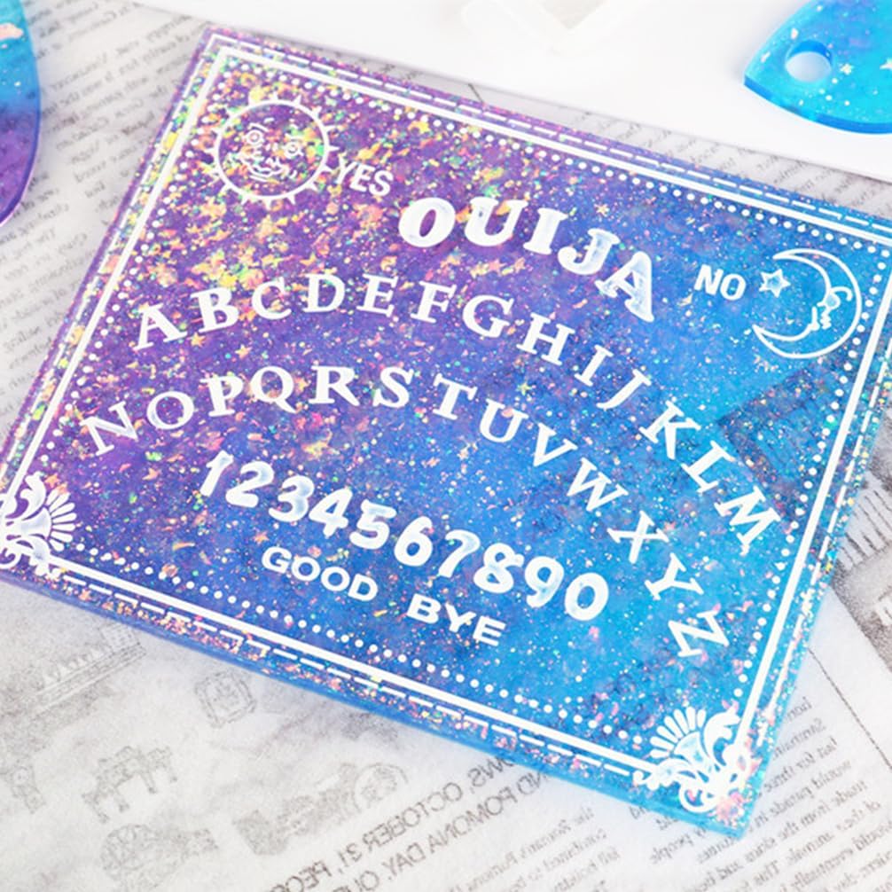 

Спиритическая доска планшетка эпоксидная смола силиконовые формы ворон череп кулон, голографические прозрачные пленки, готические ювелирные изделия литьевые материалы 5 штук