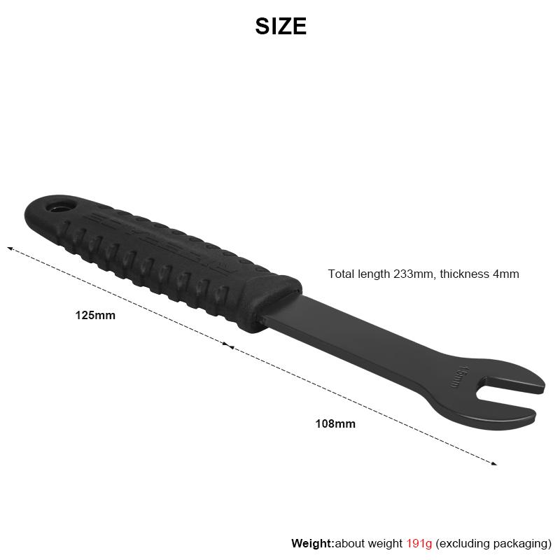 Fahrradpedalschlüssel Extra langer Griff Langlebig MTB Mountainbike Pedale Einbau Ausbau Demontage Ersatz Schraubenschlüssel Reparaturwerkzeug 15mm