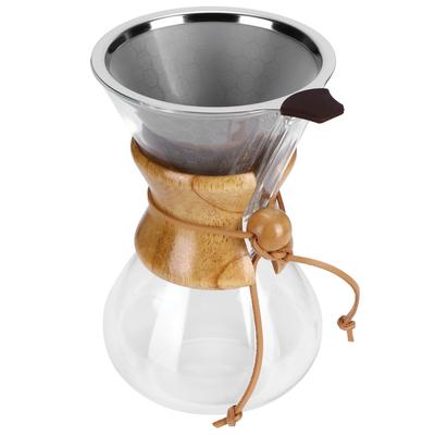 Coffee Maker High Temperature Resistant Glass Coffee Drip Brewing Pot with Stainless Steel