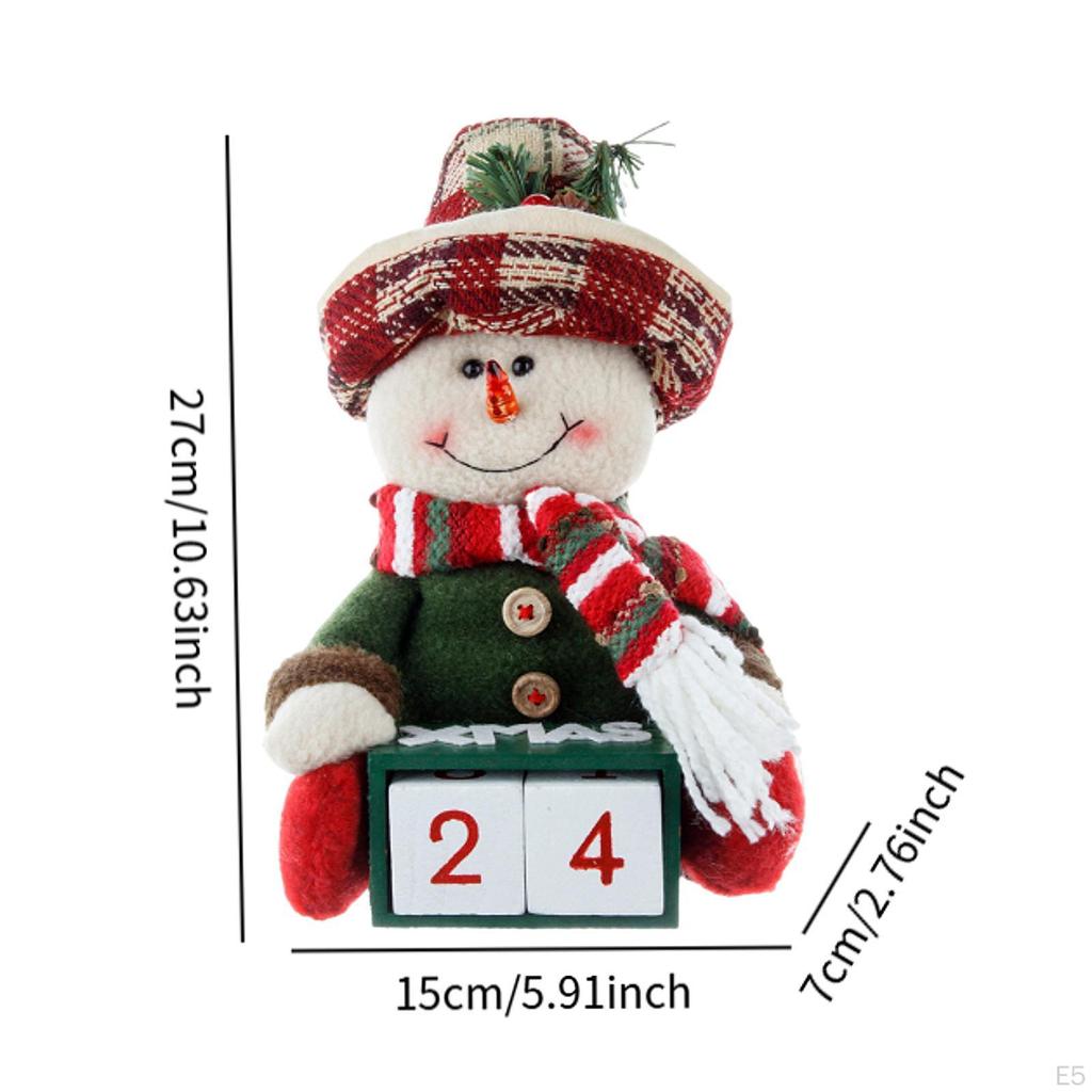 Calendrier de l'Avent en Bois avec Figurines et Poupées pour la Saison de Noël