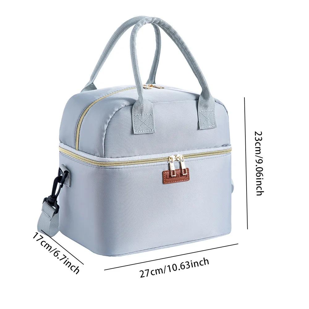 Outdoor Portable Insulated Lunch Bags Thermal Cooler Tote Leakproof Handheld Work Lunch Box Waterproof Pouch Organizer Bag