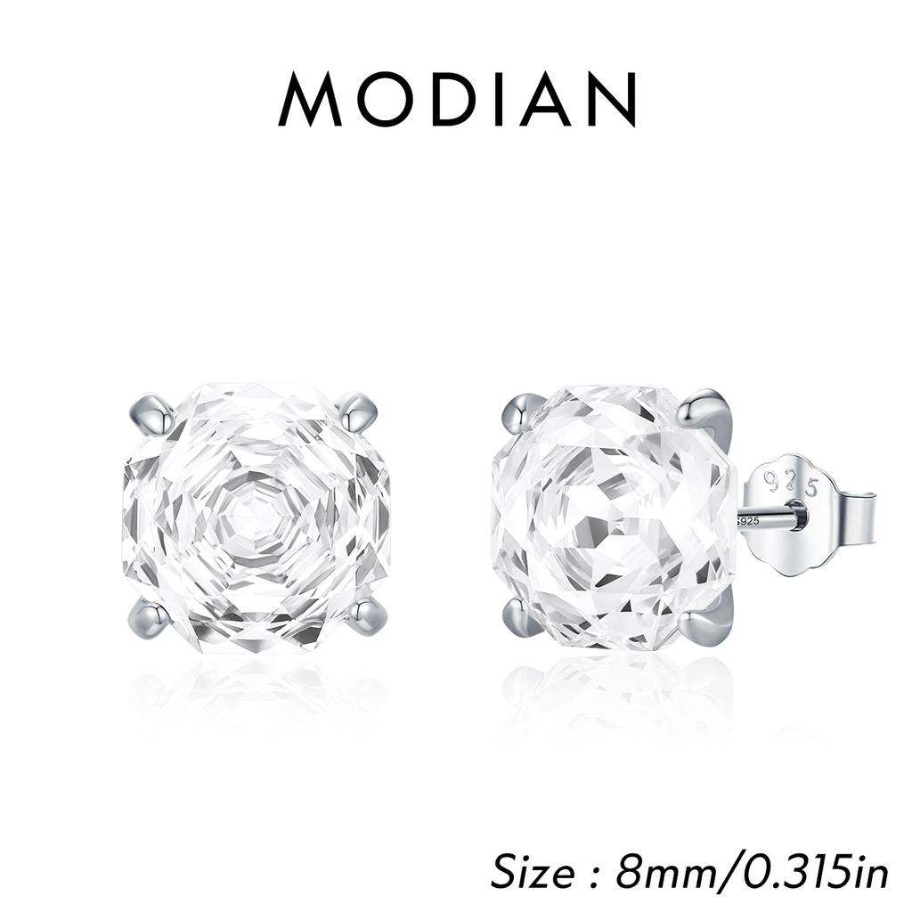 925 Sterling Silver Polygon Multi-Color Rose Cut Cubic Zirconia Luxury Stud Earrings For Women Party Fine Jewelry