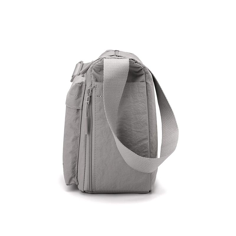 Multi-Pocket Nylon Messenger Bag with Zipper Closure Casual Crossbody Shoulder Purse for Men Daily Travel