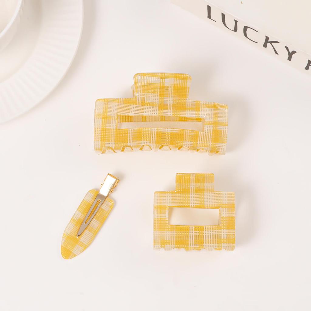 Bambus Yao Academy Style Karomuster Haarklammer - High-End Mode Pony-Halter Accessoire für Mädchen