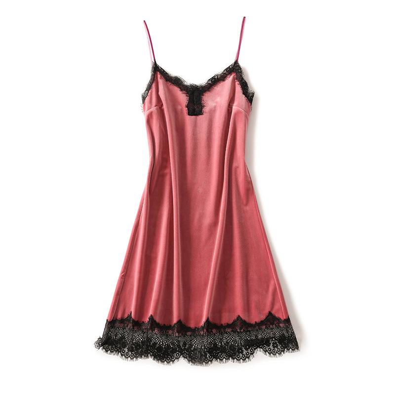 Golden Velvet Lace Pajama Set: Women s 2024 Autumn/Winter Camisole, Robe & Long Pants Large (L)