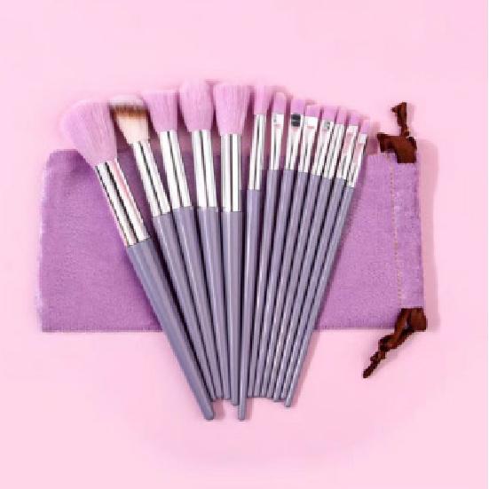 13-Piece Makeup Brush Set Season Green Brown Coffee Color Soft Bristles Non-Shedding Brush Set Eyeshadow Loose Powder
