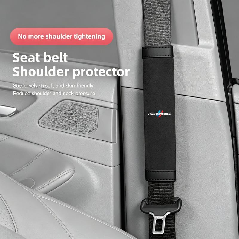 NNEJ4 Suede Car Seat Belt Shoulder Protection Pad Auto Interior For BMW Performance G30 G20 G05 G11 E48 Car Seat Belt Cover Keychain
