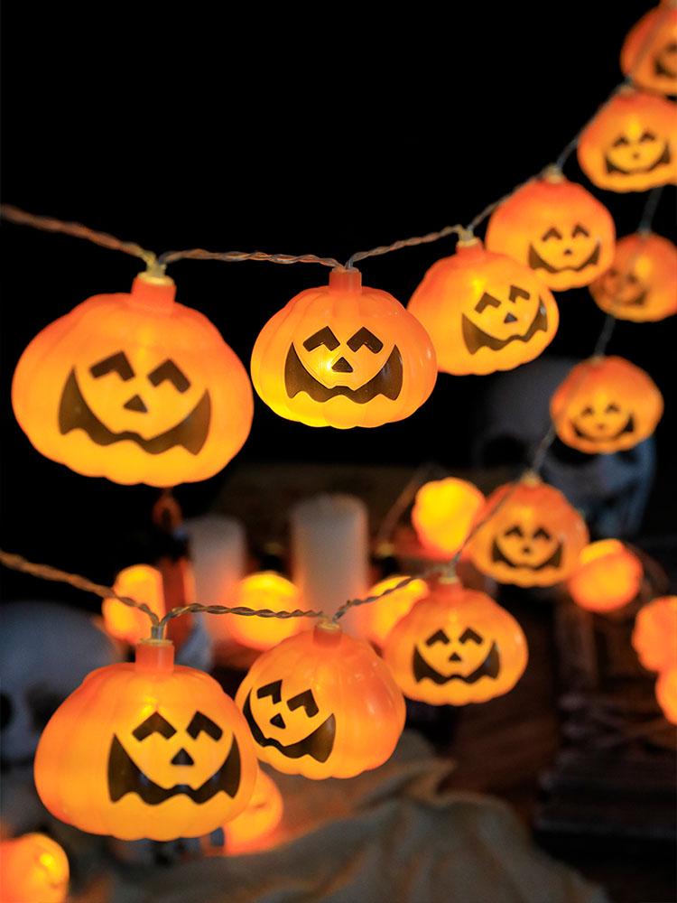 

Halloween Pumpkin String Lights - Luminous Decorations for Bar, Mall, Kindergarten Scenes 2m 10 Lights Battery with Battery