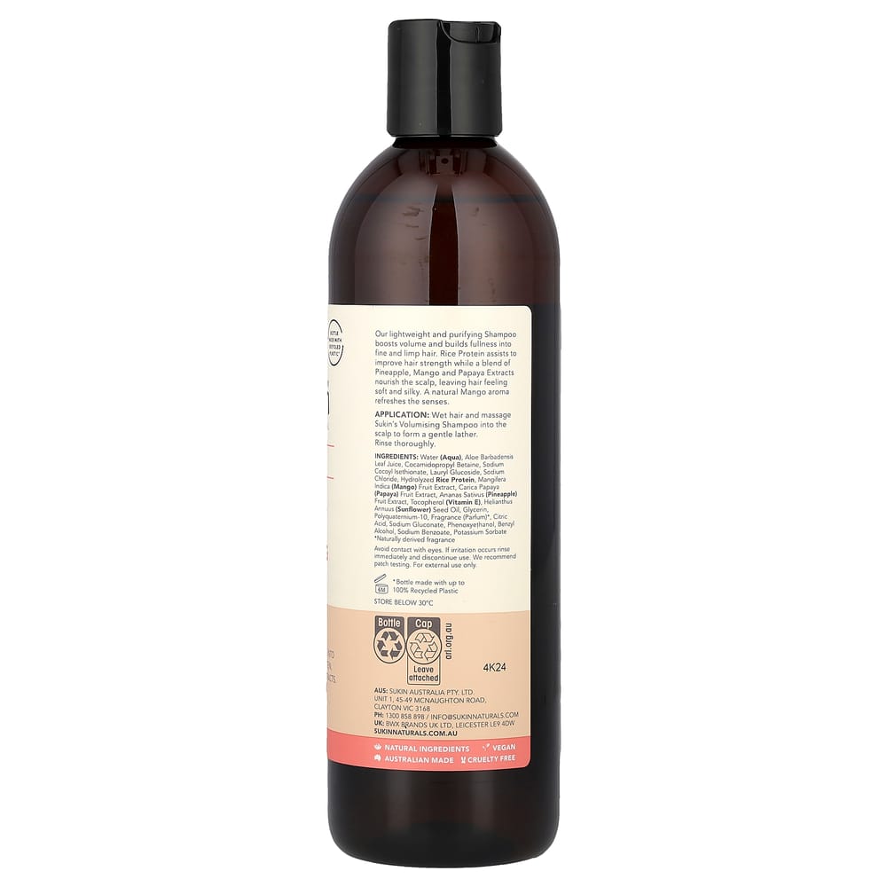 Sukin Volumizing Shampoo für feines & kraftloses Haar, 500ml (16,9 fl oz)