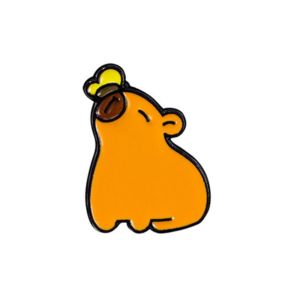 Zinc Zinc Alloy Animal Badge Cute Cartoon Pin Cool Capybara Brooch  Class Reward