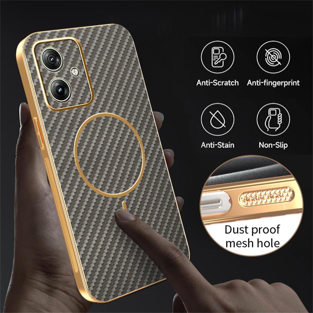 Pentru Motorola Moto G54 5G/G54 Power 5G/G64 5G Husă Telefon Texturată Fibră de Carbon Electroplată TPU Capac Spate