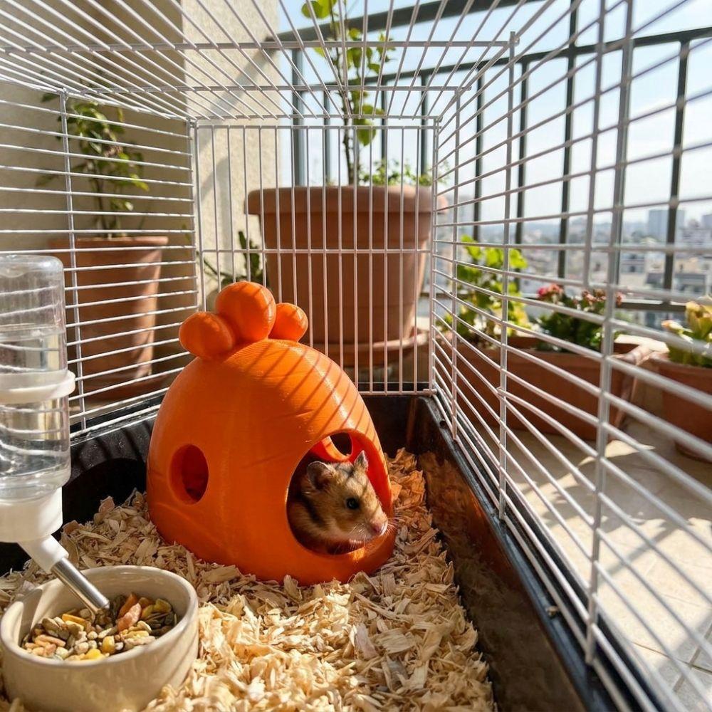 Plastic Carrot Shaped Hamster House 3D Printed Small Animal Cage Hamster Cage