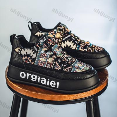 Mode Herrenschuhe 2025 Frühling Herbst Neue Mode Bequem Höhenerhöhend Freizeitschuhe Vintage Atmungsaktiv Rutschfest Plateau-Sneakers